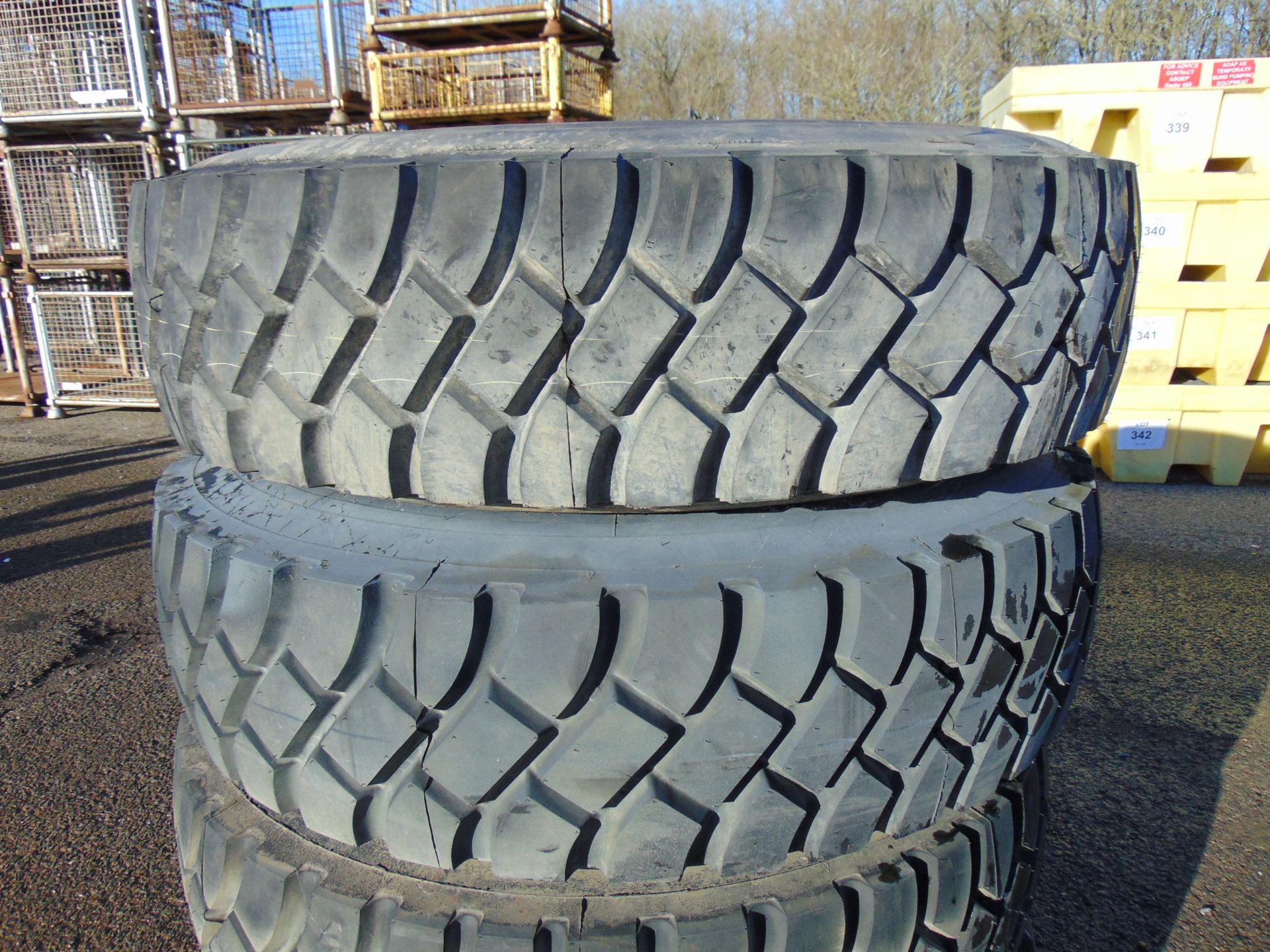 Qty 4 x Goodyear 12.00R20 G388 Unisteel tyres, unused still with bobbles fitted on 8 stud rims - Image 2 of 8