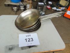 5 x Stainless Steel British Army Large Frying Pans as shown