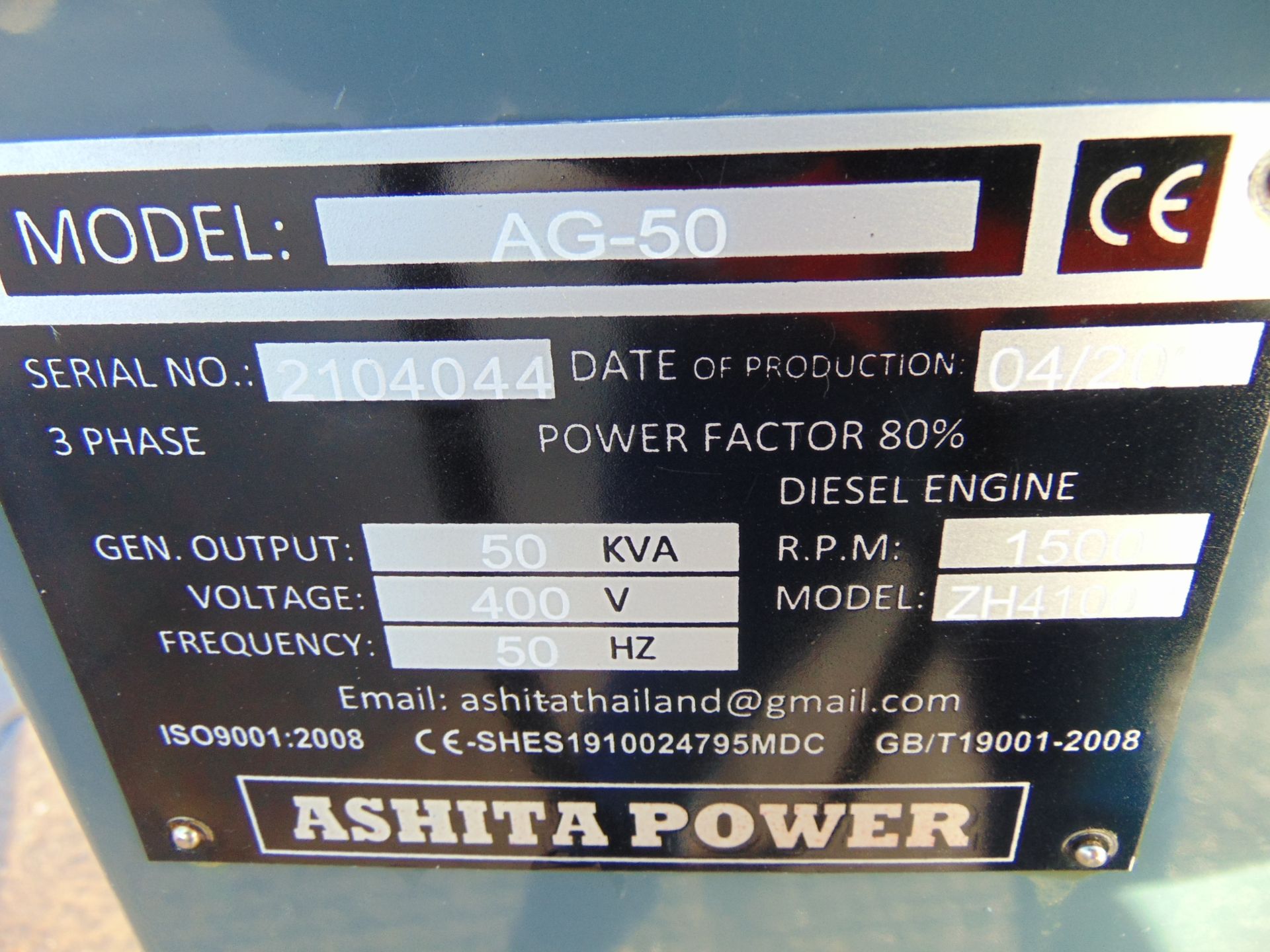 2021 UNISSUED 50 KVA 3 Phase Silent Diesel Generator Set - Image 14 of 14