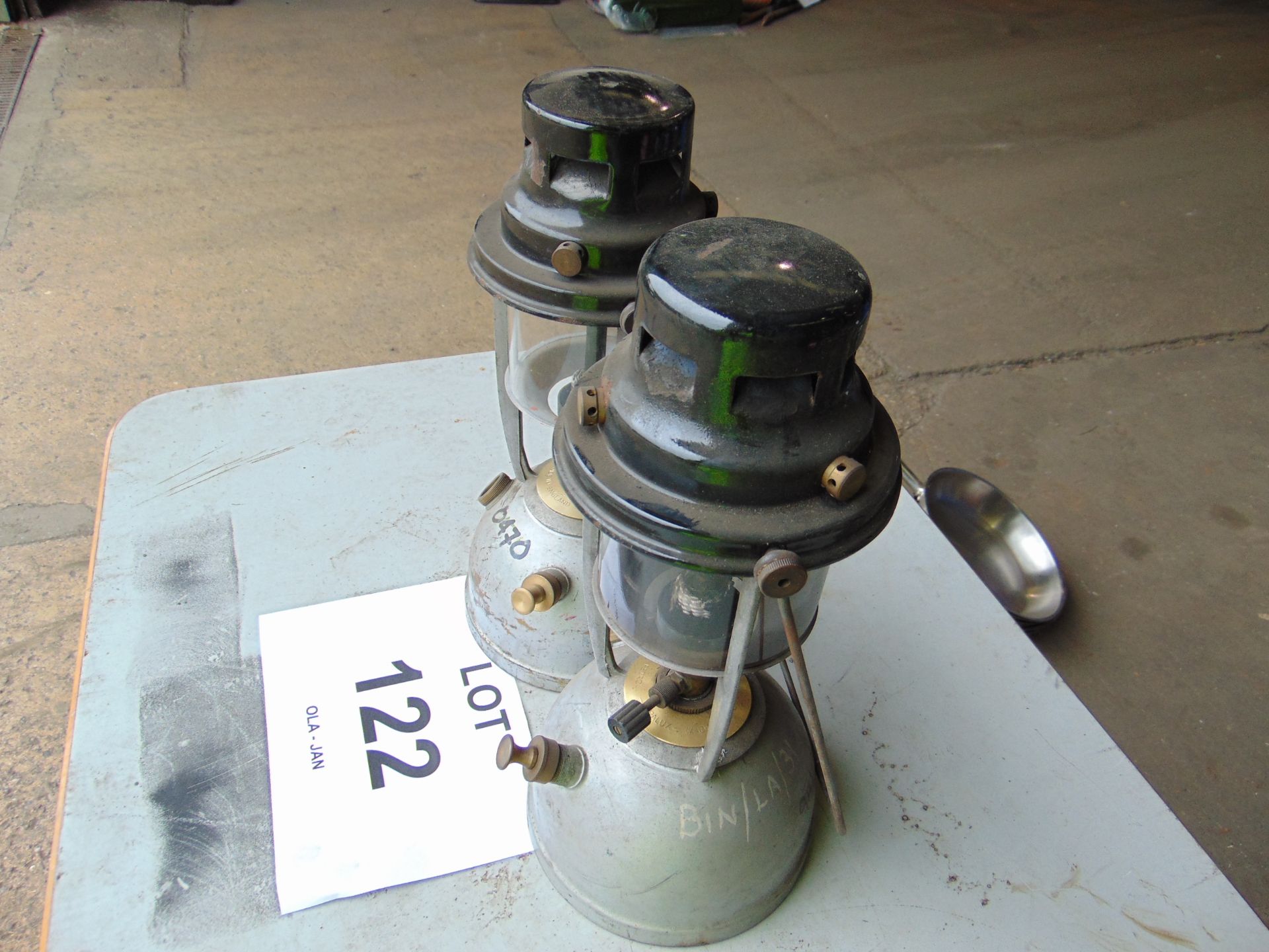 2 x British Army Hurricane Lamps as shown - Image 3 of 3