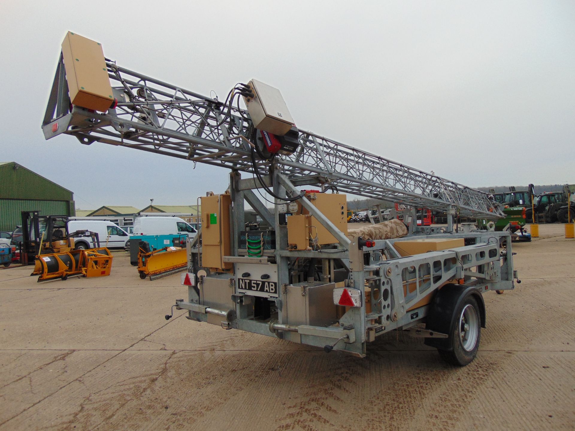 Ex Reserve Sesanti Mobile Surveillance/Communications Tower 21m High Mounted on Single Axle Trailer - Image 8 of 44