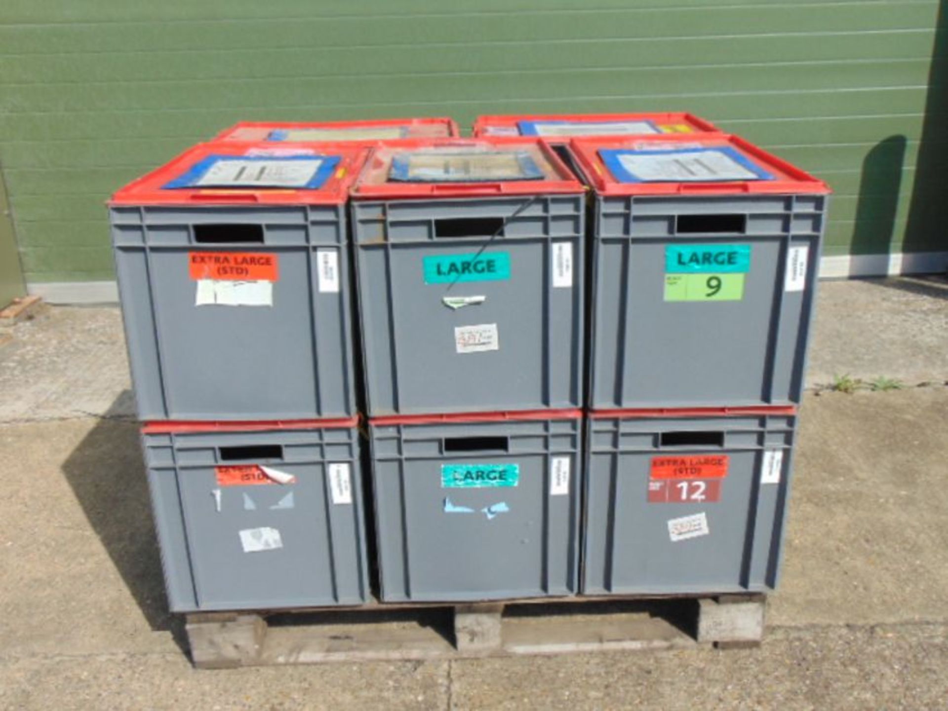 10 x Standard MoD Stackable Storage Boxes c/w Lids