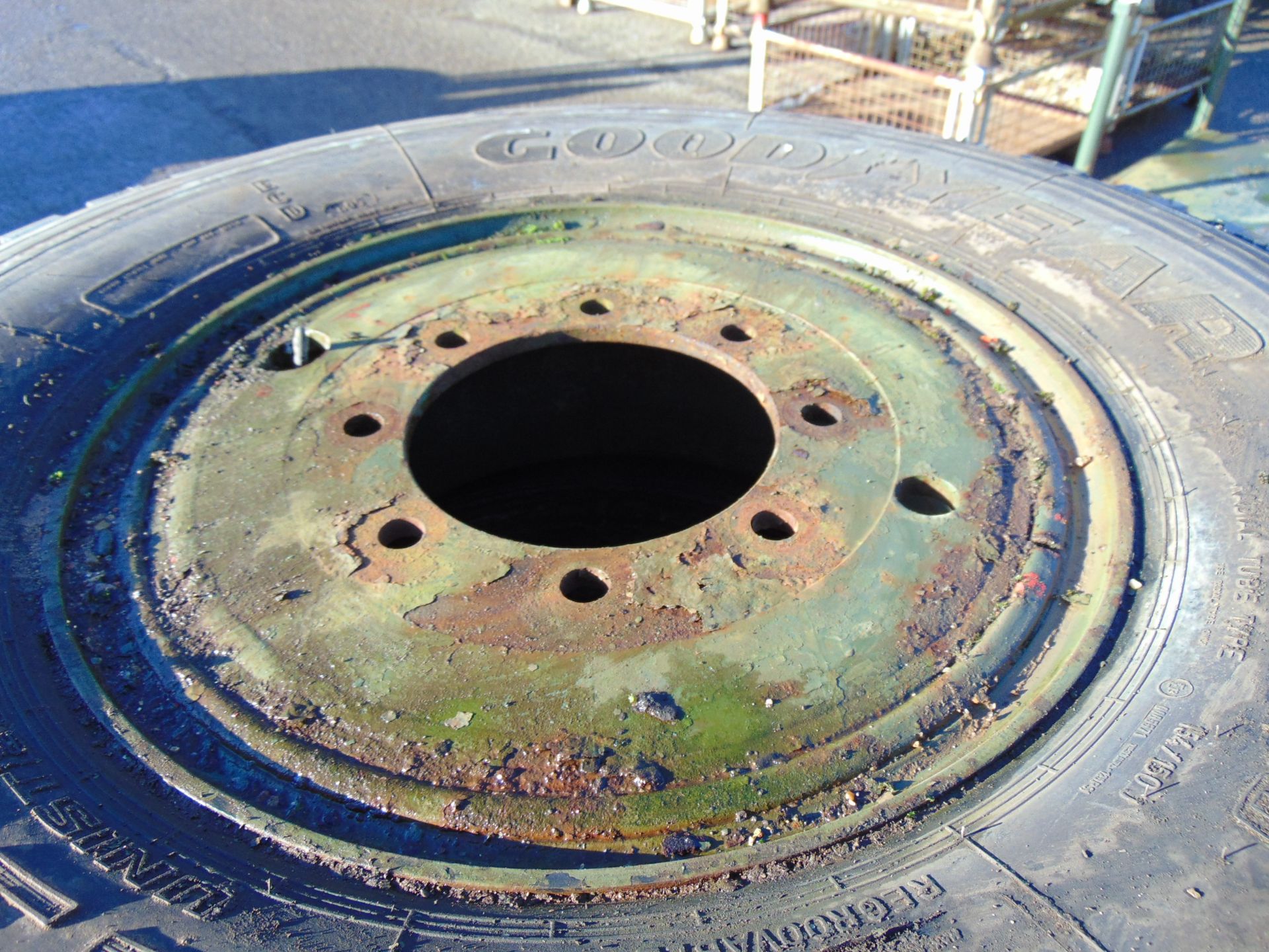 Qty 4 x Goodyear 12.00R20 G388 Unisteel tyres, unused still with bobbles fitted on 8 stud rims - Image 5 of 8