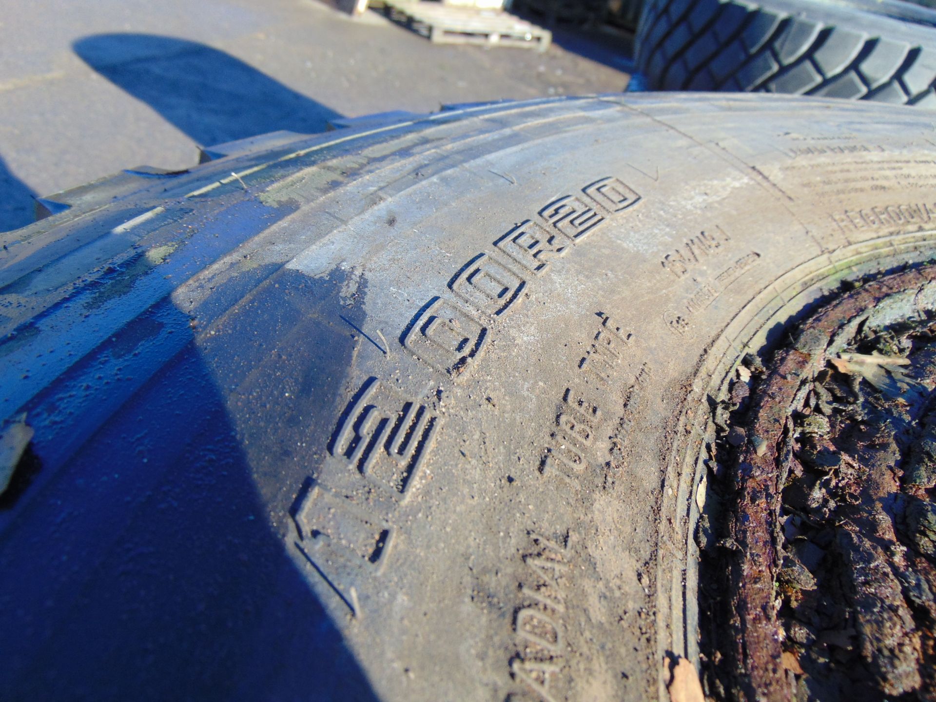 Qty 4 x Goodyear 12.00R20 G388 Unisteel tyres, unused still with bobbles fitted on 8 stud rims - Image 8 of 8