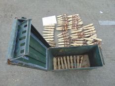 Very Rare AMMO Box containing 85 Dummy 20 mm Shells in Links