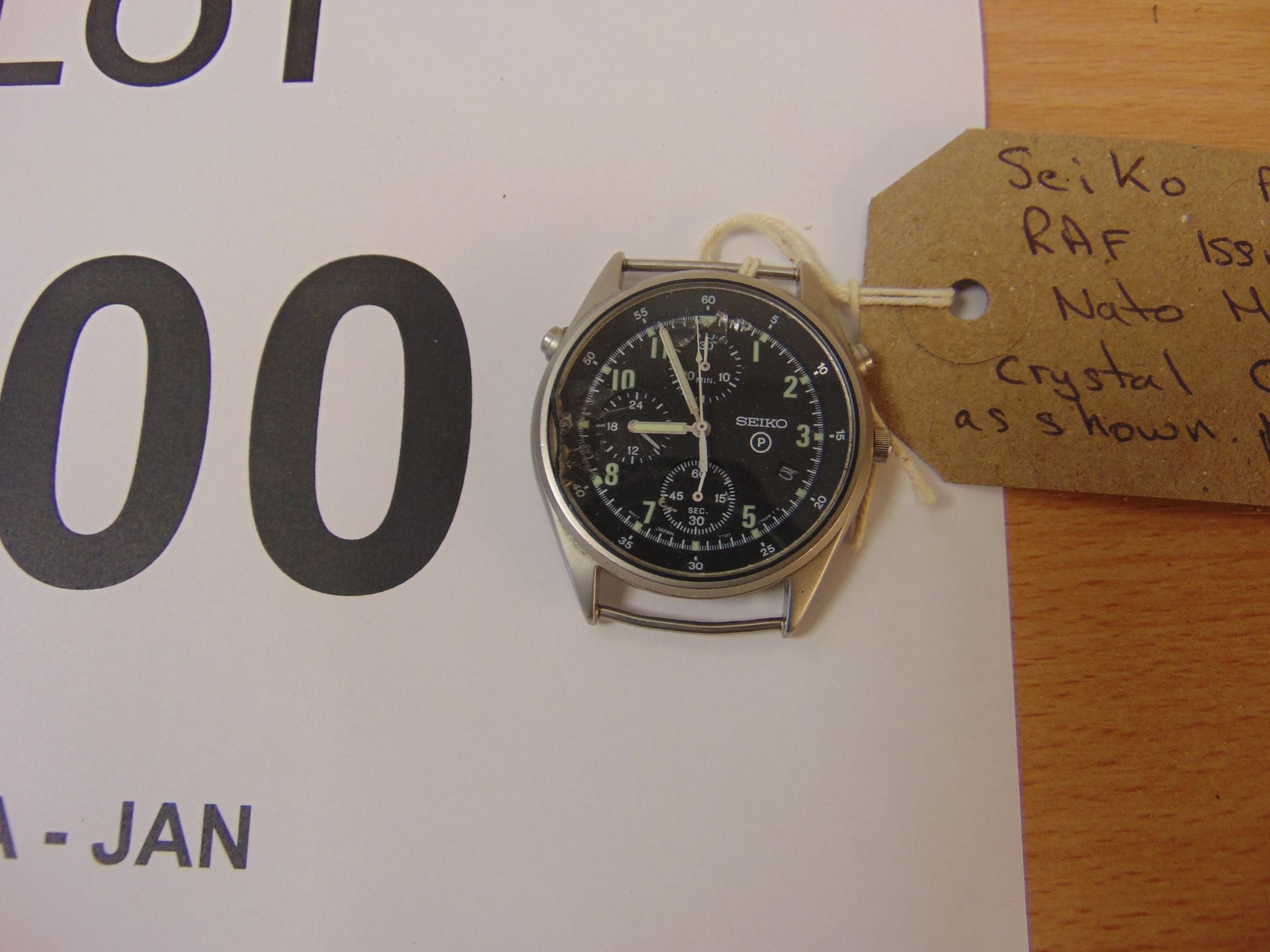 Seiko Pilots Chrono RAF issue with NATO Marks Crystal Cracked as shown, Dated 1997 - Image 2 of 4