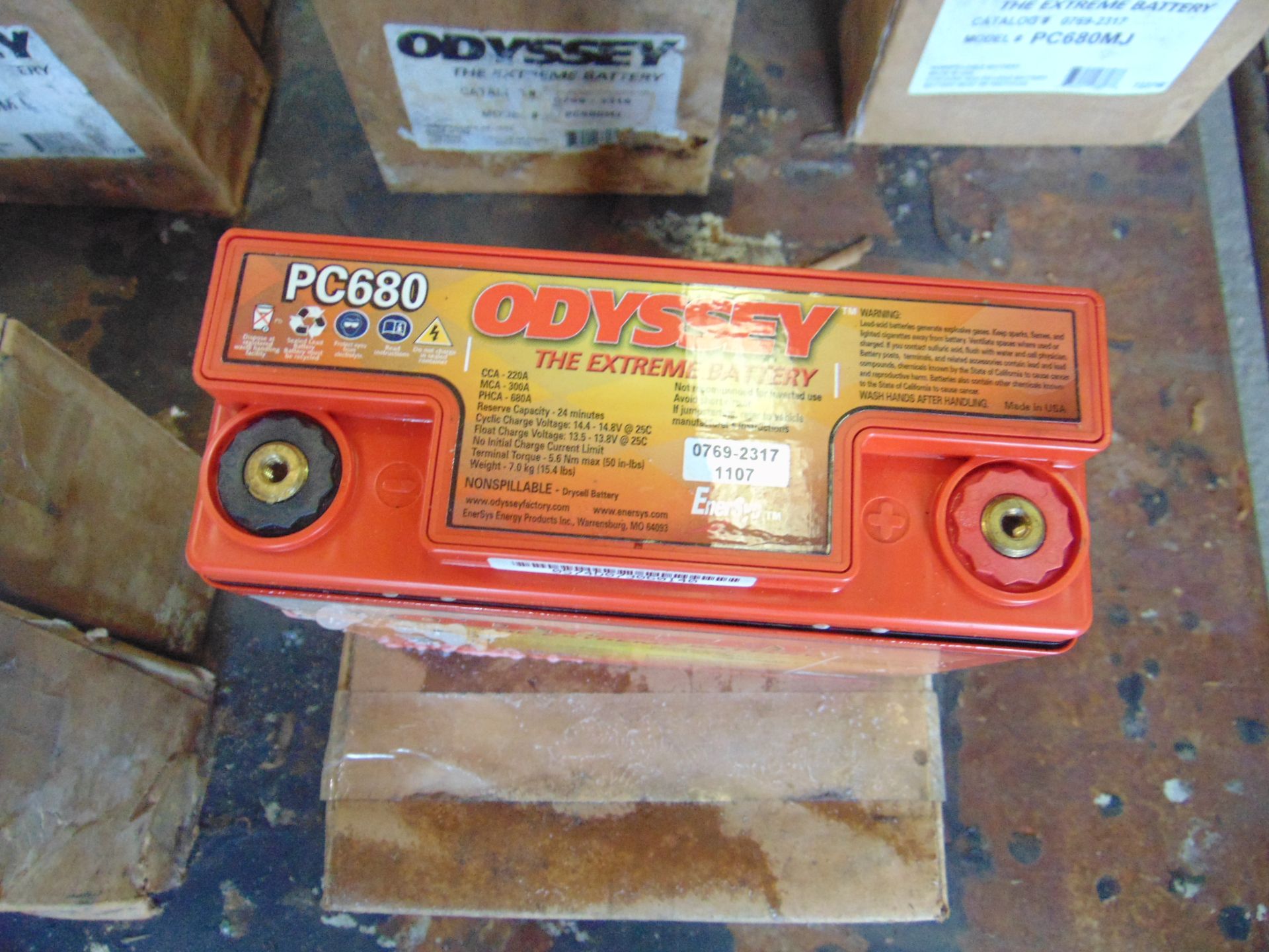 2 x ODYSSEY Extreme Pc680 MJ non spillable 12 Volt Batteries Unissued - Image 3 of 4