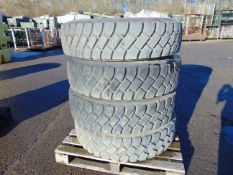 Qty 4 x Goodyear 12.00R20 G388 Unisteel tyres, unused still with bobbles fitted on 8 stud rims