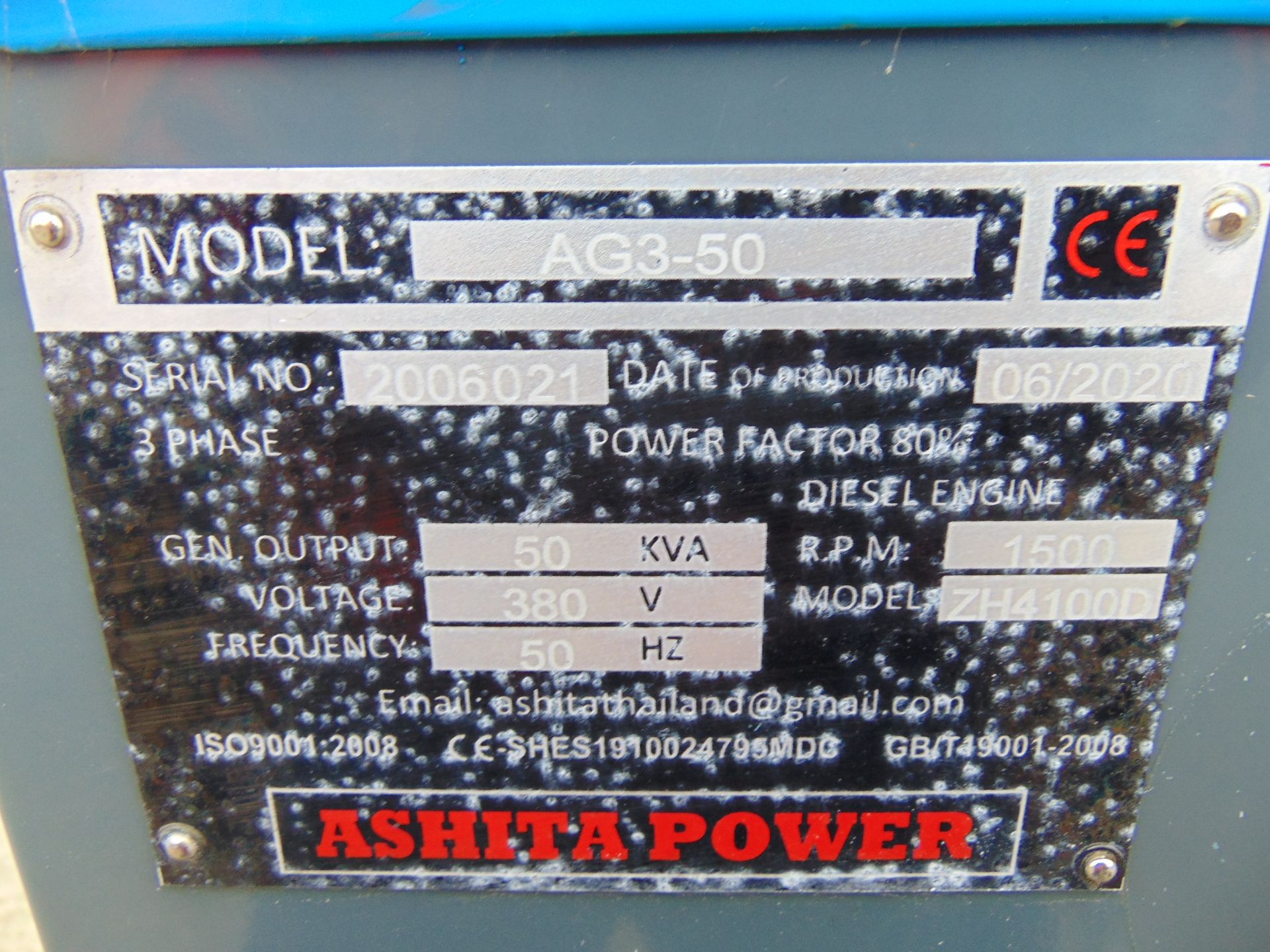 2020 UNISSUED 50 KVA 3 Phase Silent Diesel Generator Set - Image 19 of 19