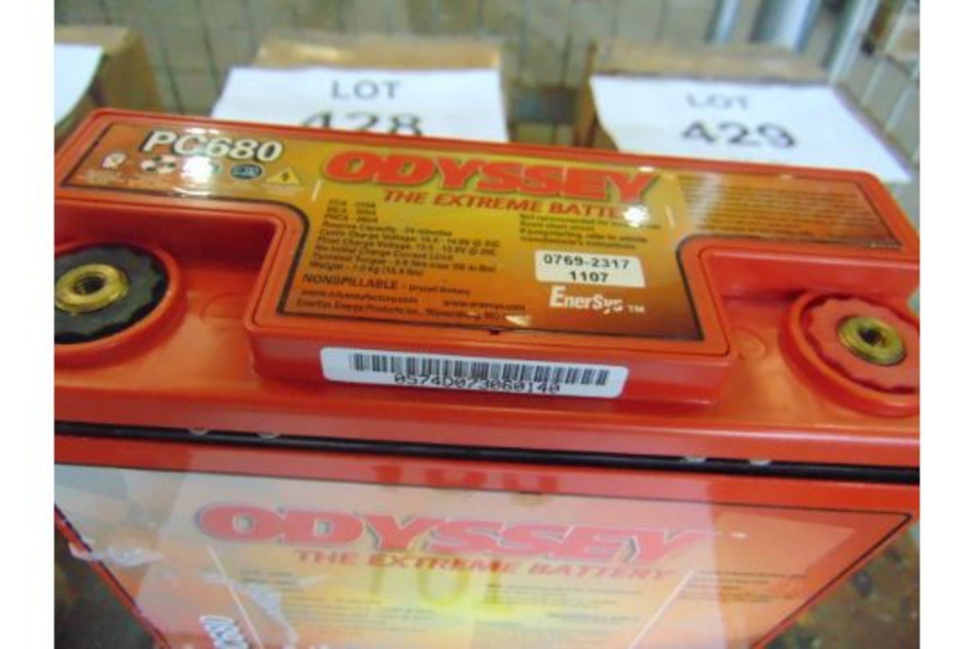 2 x ODYSSEY Extreme Pc680 MJ non spillable 12 Volt Batteries Unissued - Image 4 of 4