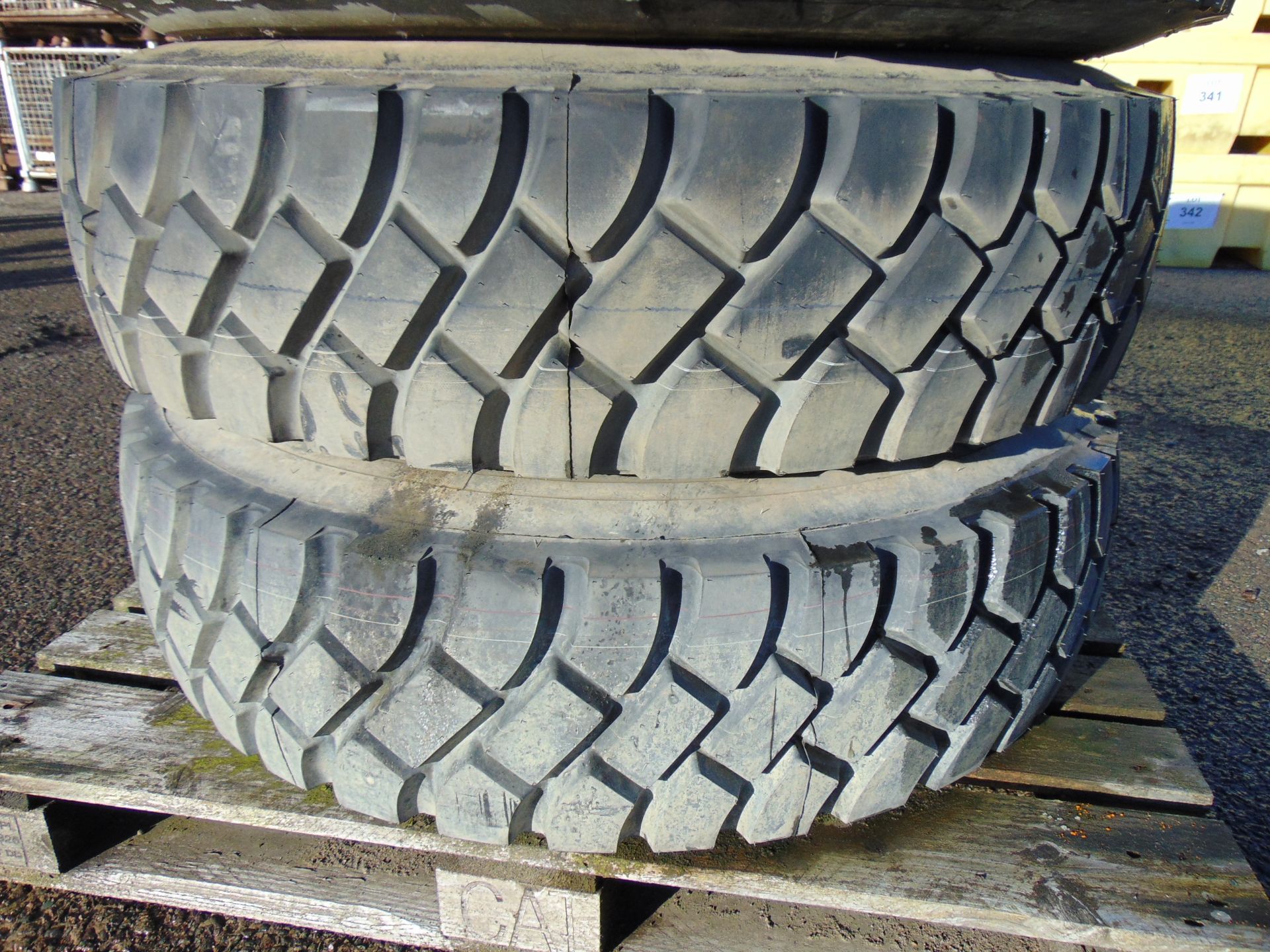 Qty 4 x Goodyear 12.00R20 G388 Unisteel tyres, unused still with bobbles fitted on 8 stud rims - Image 3 of 8