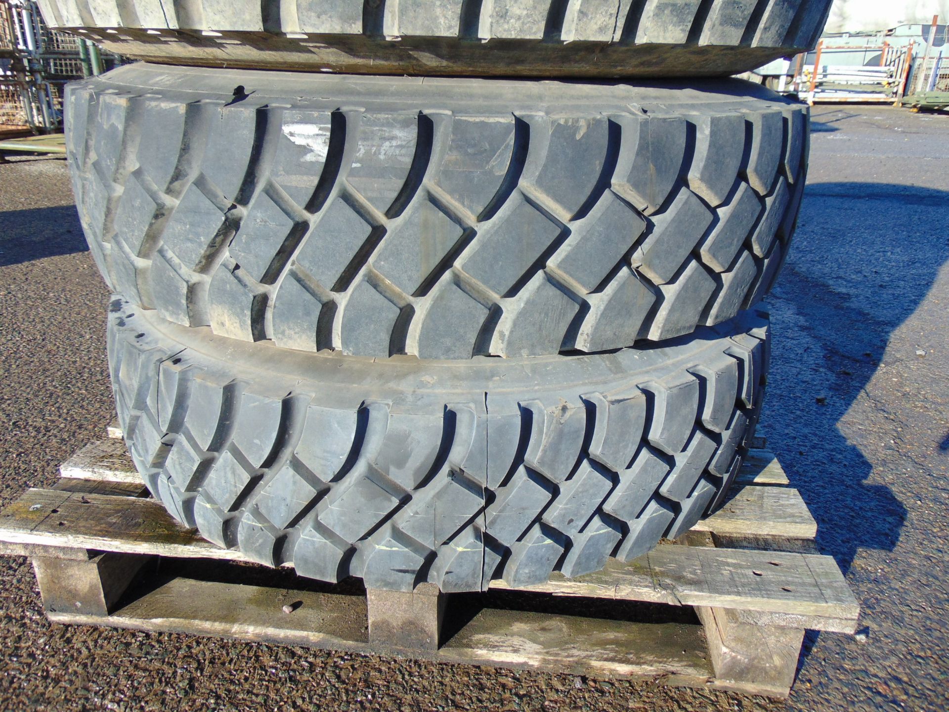 Qty 4 x Goodyear 12.00R20 G388 Unisteel tyres, unused still with bobbles fitted on 8 stud rims - Image 3 of 8