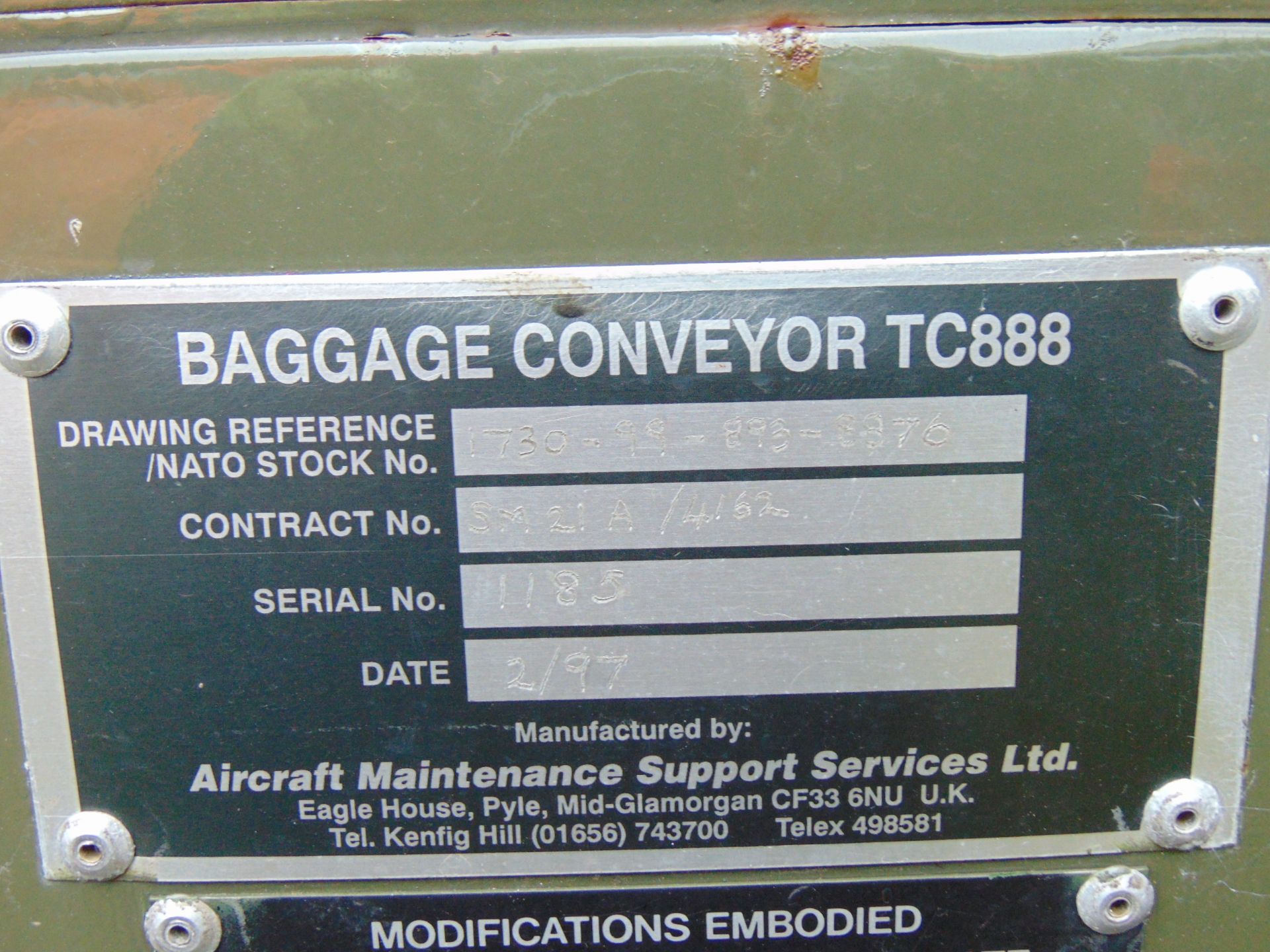 TC888 Self Propelled Aircraft Baggage Conveyor from RAF ONLY 775 HOURS! - Image 10 of 10