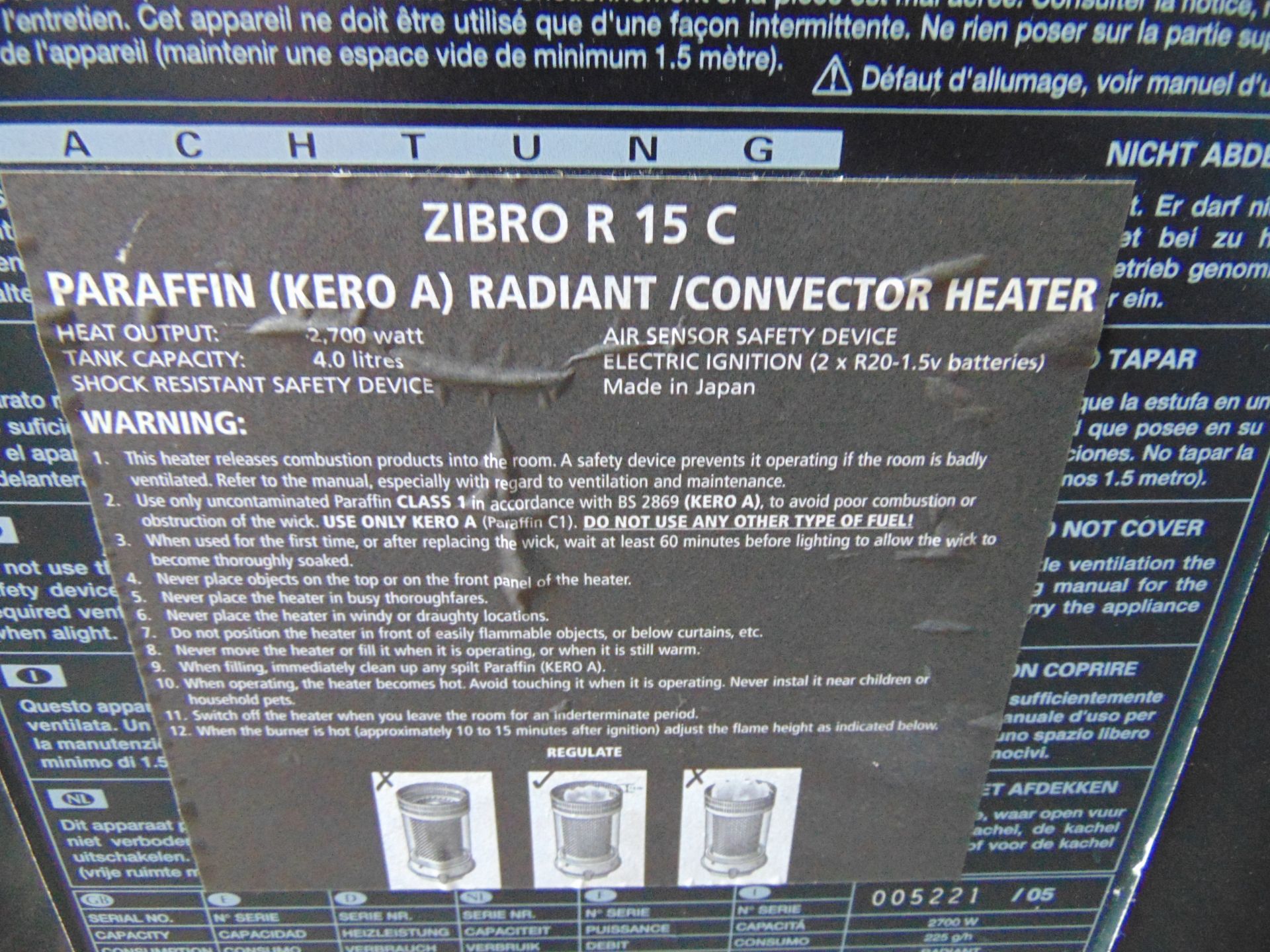 Zibro R15C Paraffin Heater - Image 7 of 7