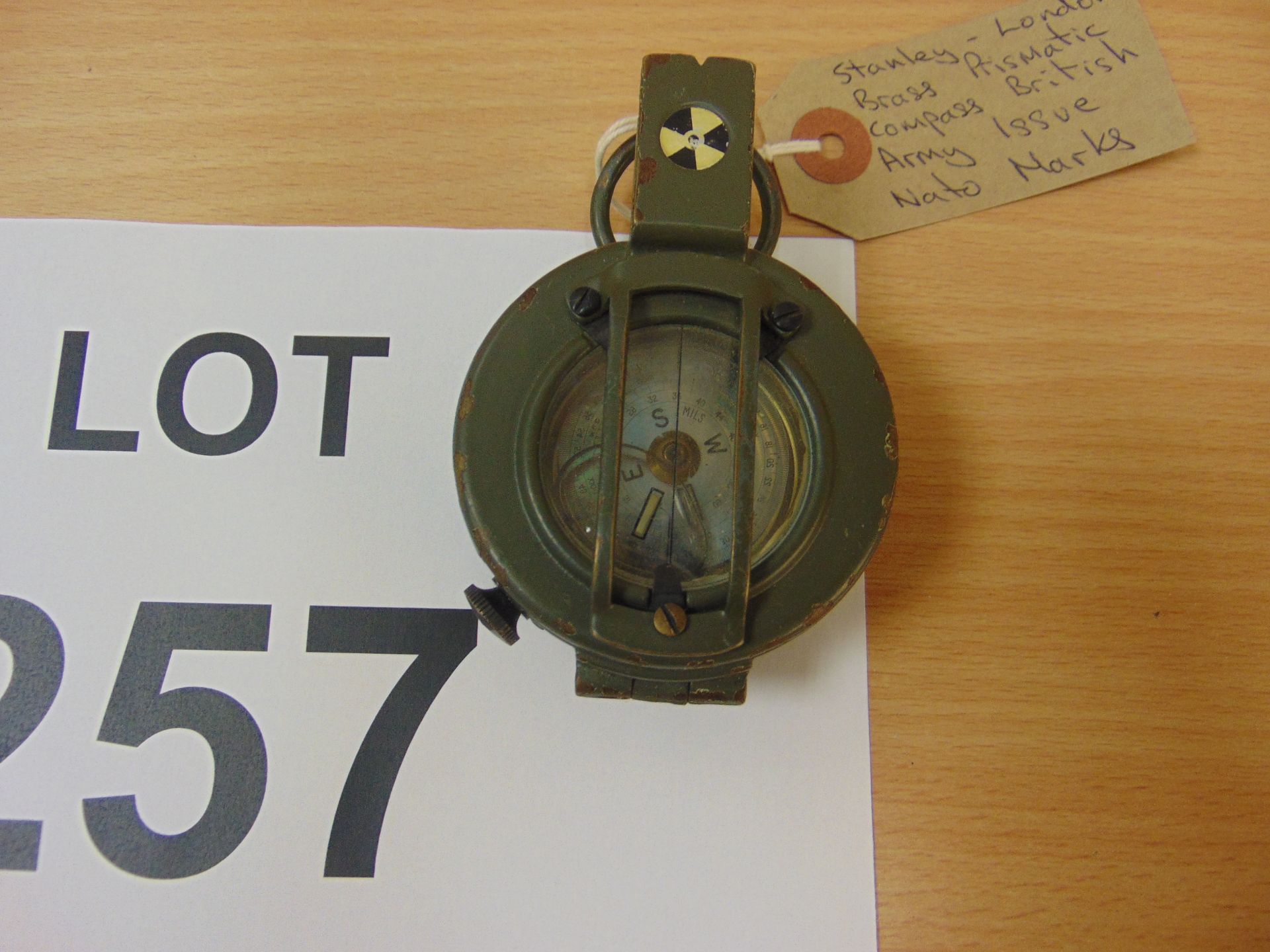 Stanley London Brass Prismatic Compass, British Army Issue Nato marks - Image 3 of 3