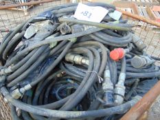 1 x Stillage of Hydraulic Hoses with Tractor Fittings Approx 75 + as shown