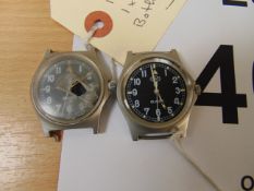 2 x CWC 0552 Marines/RN service watches 1 x Glass Missing, 1 x Damage as shown, Both Dated 1990