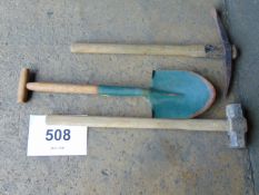 VEHICLE PIONEER KIT SHOVEL, PICK AXE AND SLEDGE HAMMER