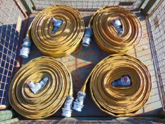 4 x Angus 52mm x 23m Layflat Fire Hoses with Couplings