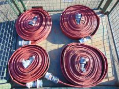 4 x Angus 51mm x 23m Layflat Fire Hoses with Couplings