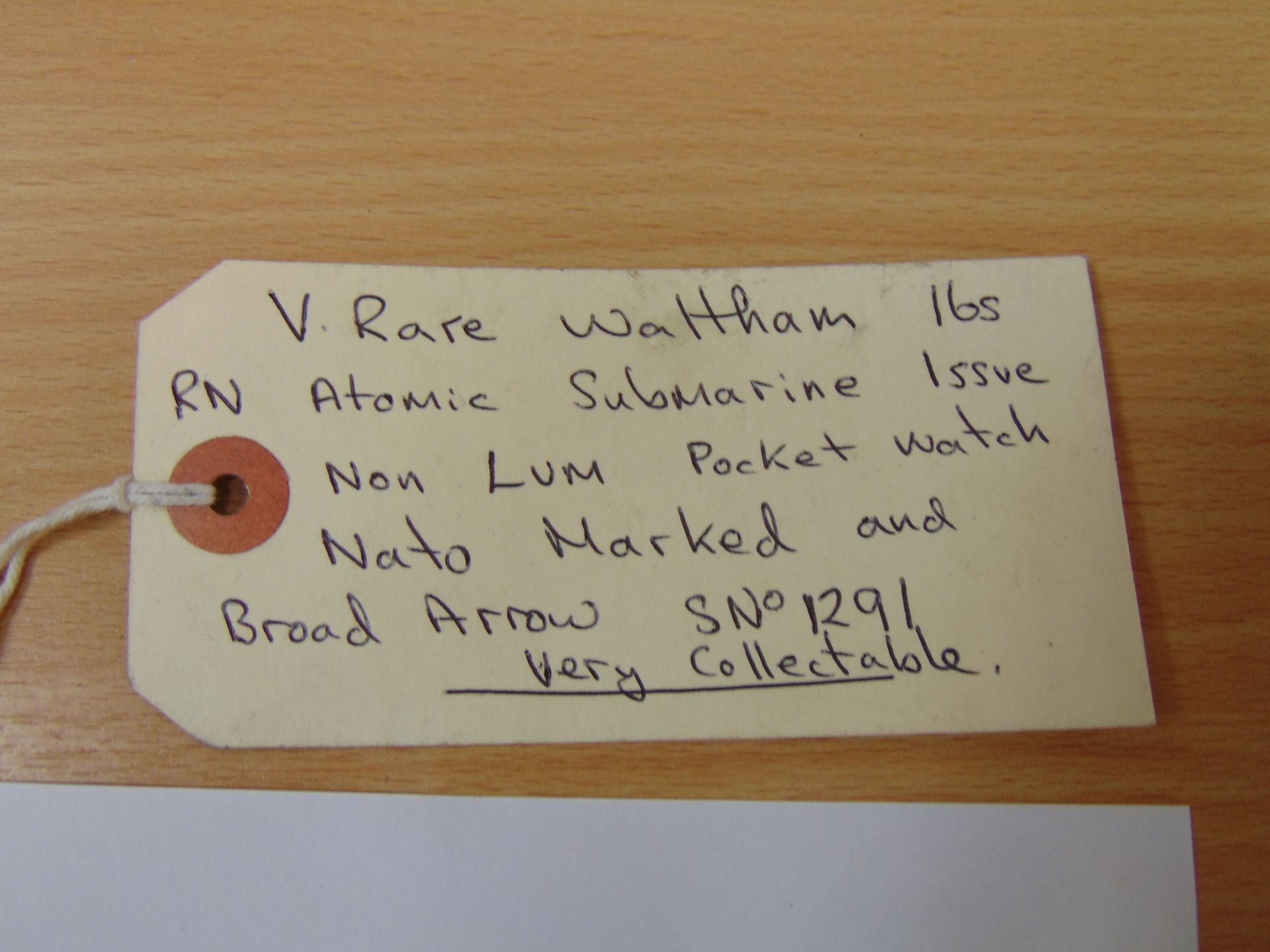 V.Rare Waltham 16s RN Atomic Submarine issue non LUM pocket watch Nato Marked and Broad Arrow - Image 3 of 3