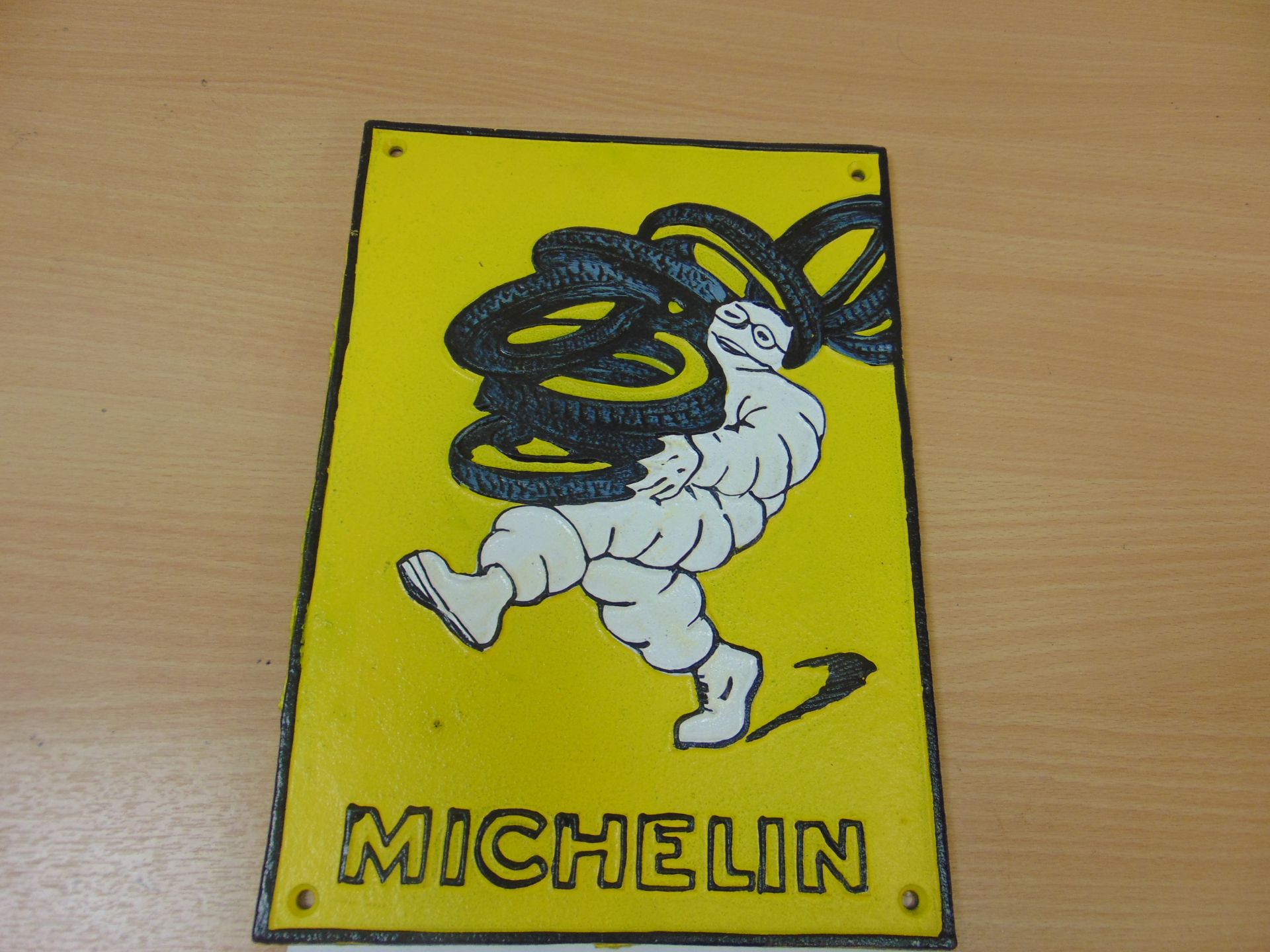 Michelin Hand Painted Cast Iron Plaque as shown - Image 2 of 2