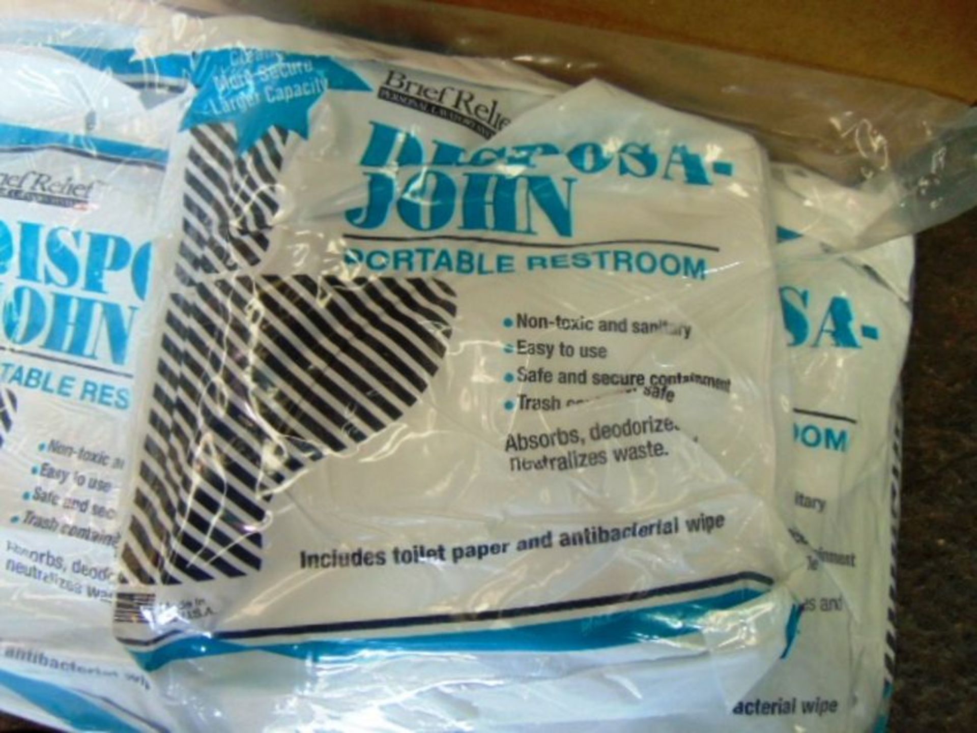 100 x Unissued Brief Relief Disposa-John - Mobile Toilet Packs - Image 3 of 4