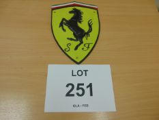 Ferrari Prancing Horse cast Iron Plaque Hand Painted as shown