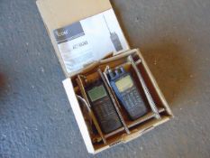 2 x ICOM R20 Coms Receivers Hand Held as shown in Box with Instructions