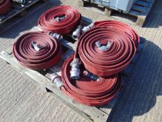 5 x Angus 51mm x 23m Layflat Fire Hoses with Couplings