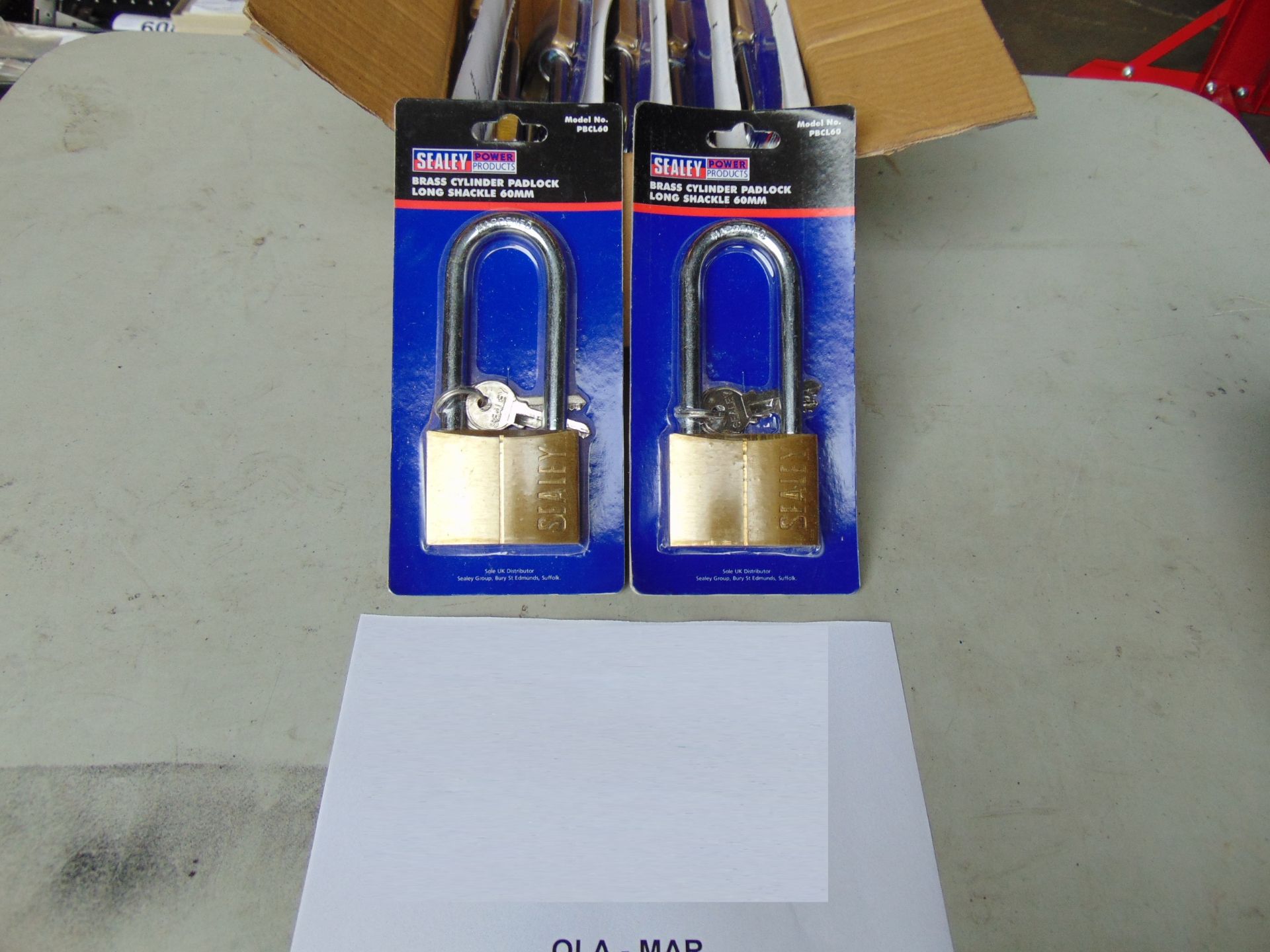 12 x Sealey Brass Long shank Cylinder Padlock New Unissued in original packing - Image 3 of 3