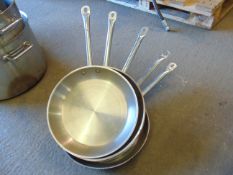 5 x Stainless Steel British Army Large Frying Pans