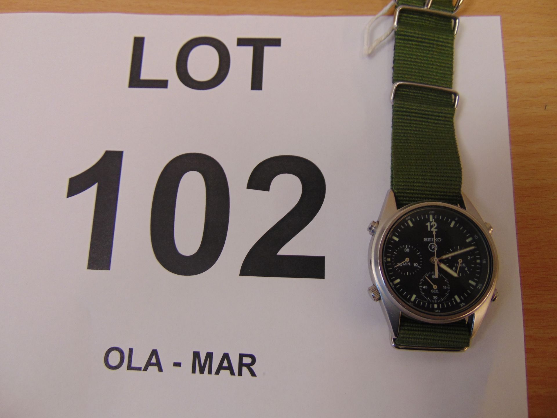 A Very Nice Gen 1 Seiko Pilots Chrono RAF Harrier Force Issue Nato Marks Dated 1990 (Gulf War) - Image 3 of 3