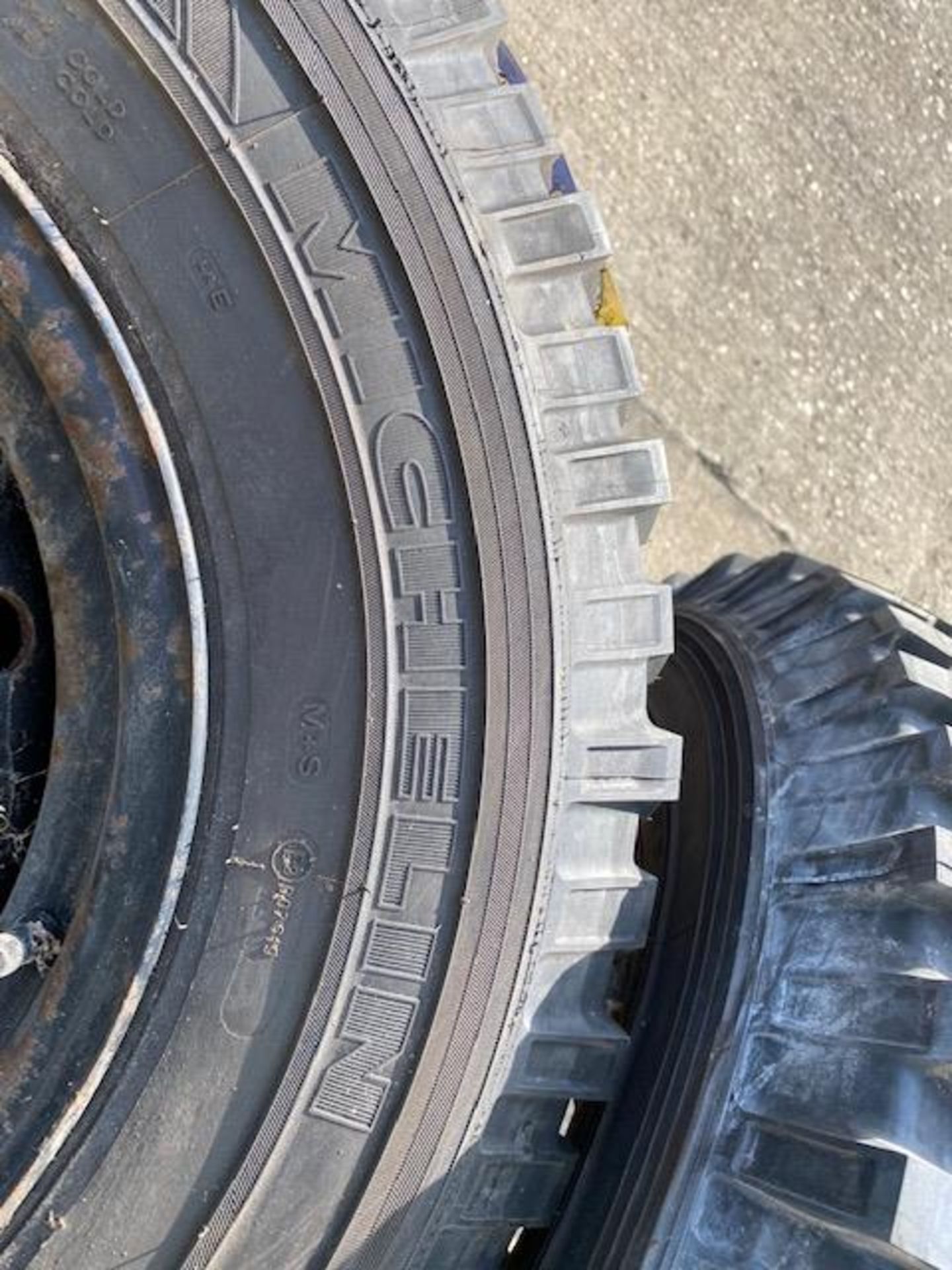 Michelin 235/85R16 XZL tyres (unused) on LR Wolf heavy duty rims x 4 - Image 2 of 7