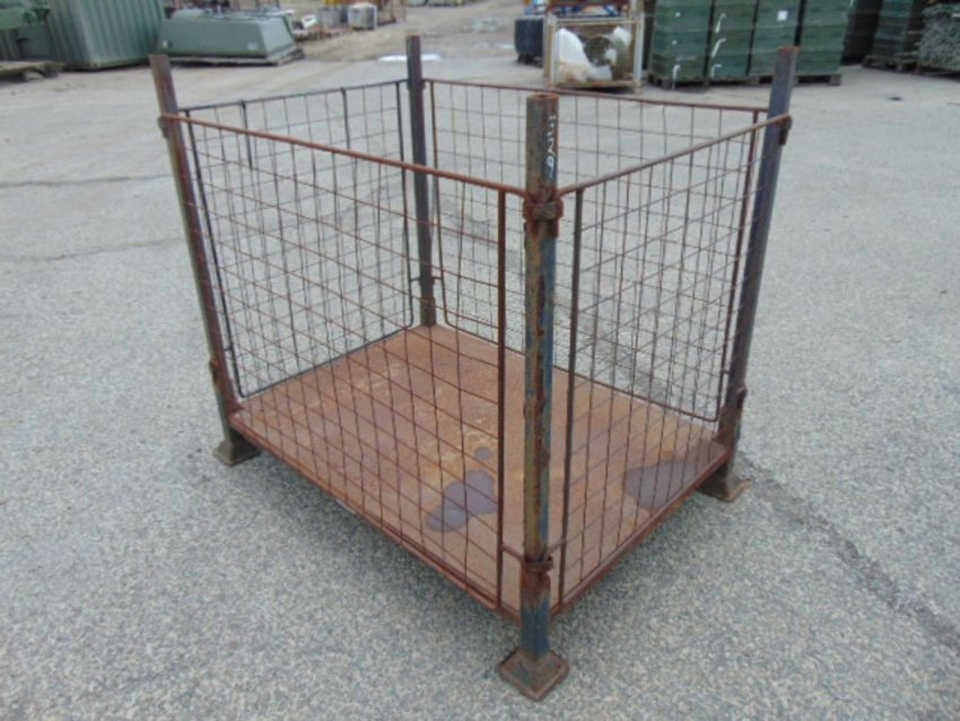 Steel Stacking Stillage with removeable sides and corner posts