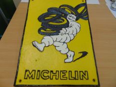 MICHELIN HAND PAINTED CAST IRON PLAQUE