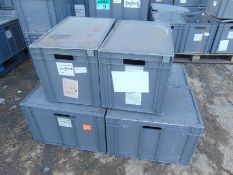 6 x Standard MoD Stackable Storage Boxes c/w Lids