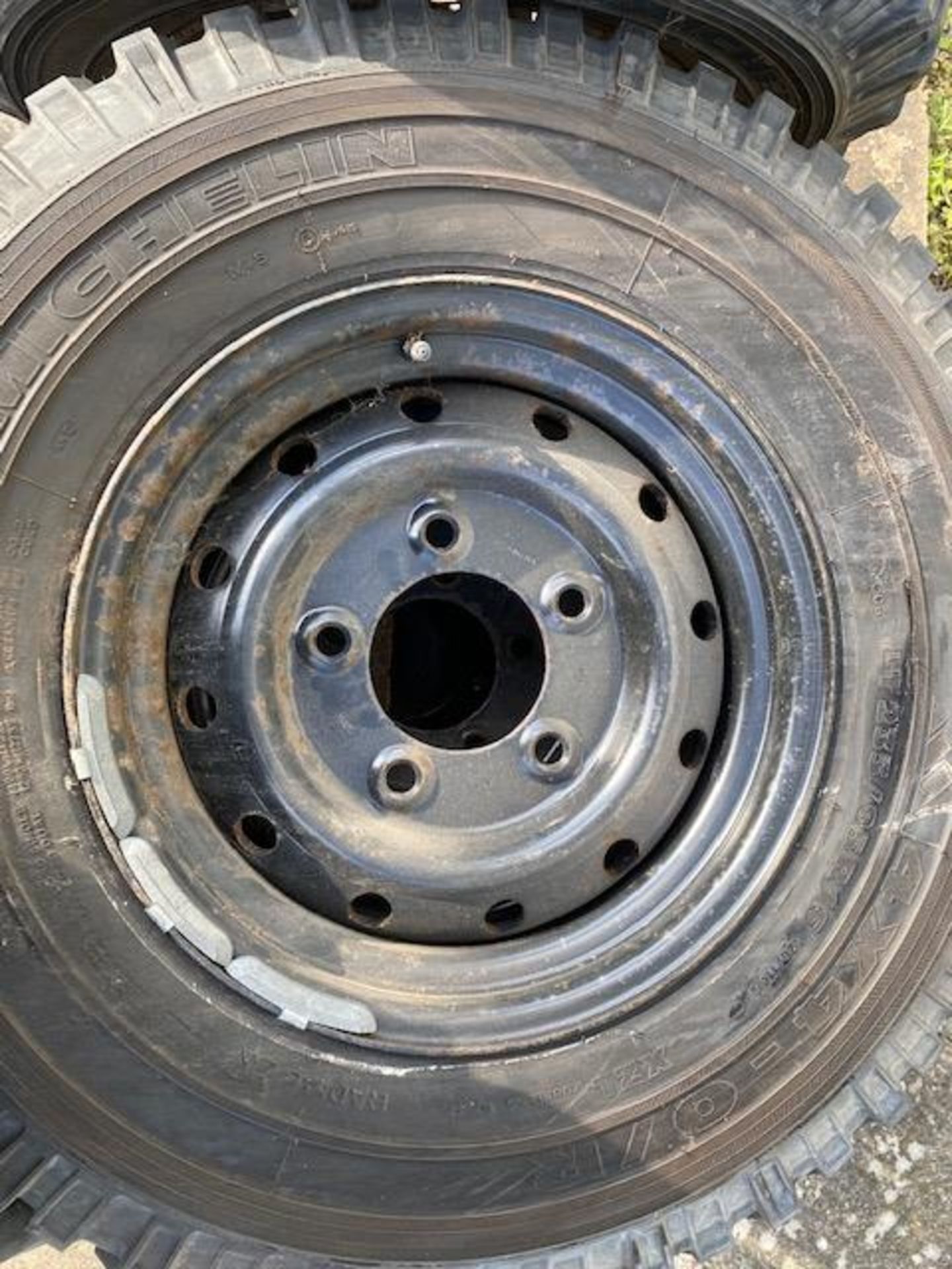 Michelin 235/85R16 XZL tyres (unused) on LR Wolf heavy duty rims x 4 - Image 3 of 7