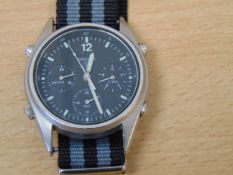 Rare Gen 1 Seiko RAF Pilots Chrono Harrier Force Issue Nato Marks, Dated 1984