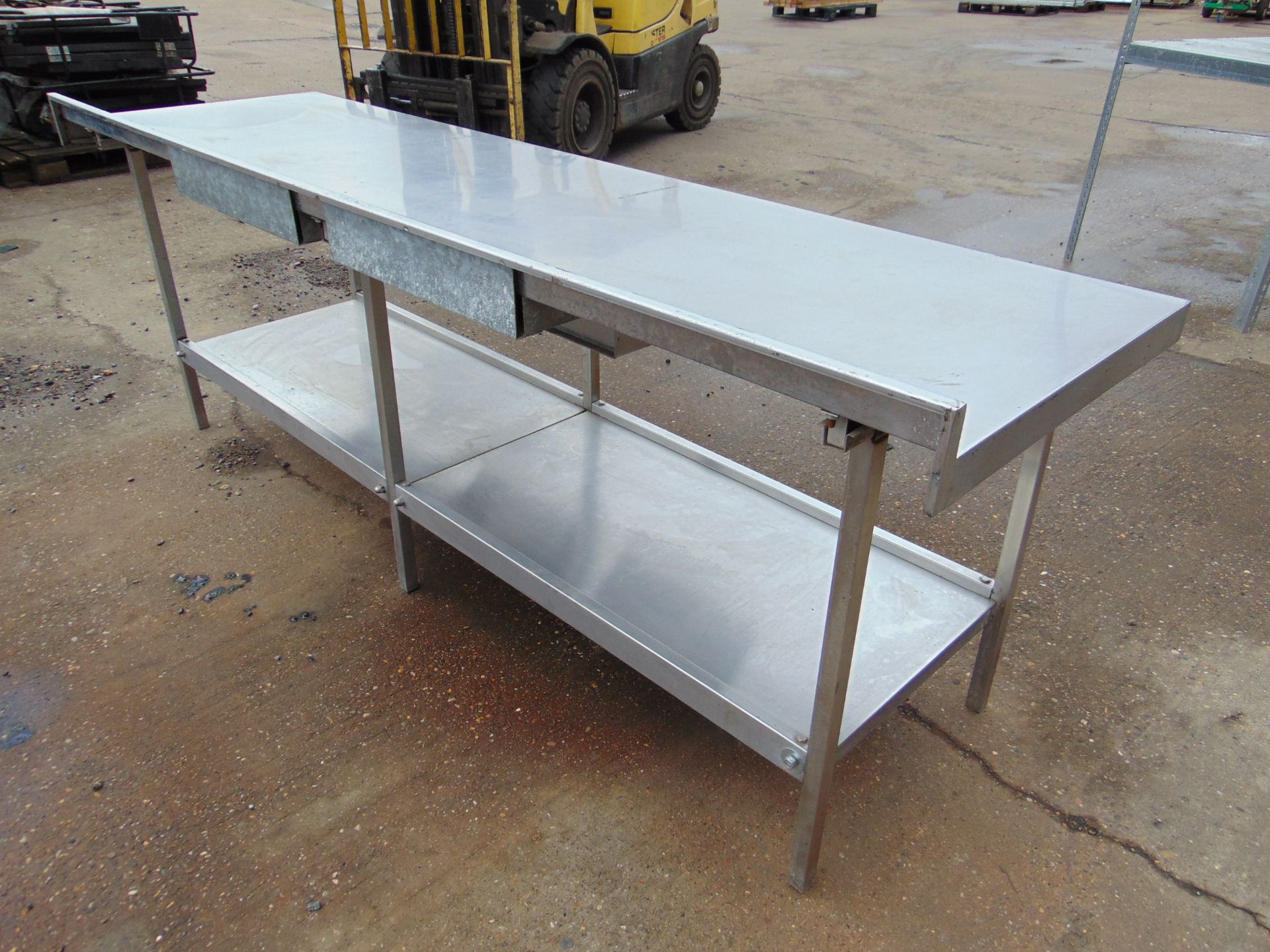 Heavy Duty Stainless Steel Catering Table c/w Splashback, drawers & Undershelf - Image 3 of 6
