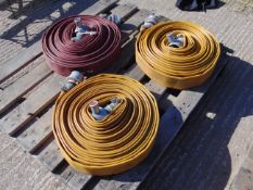 3 x Angus 52mm x 23m Layflat Fire Hoses with Couplings