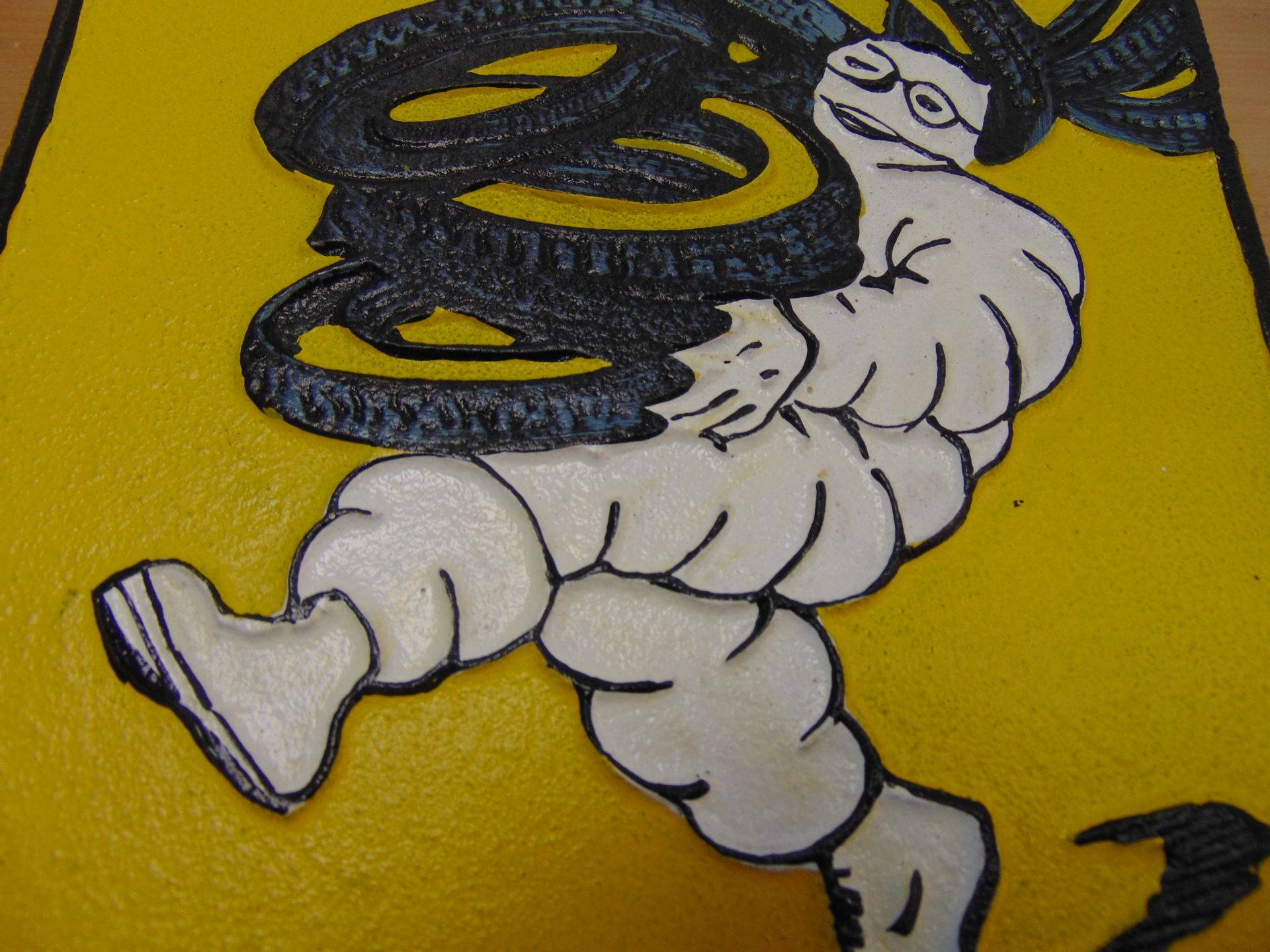 MICHELIN HAND PAINTED CAST IRON PLAQUE - Image 3 of 3