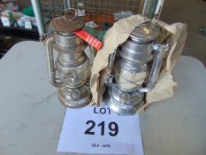 2 x British Army Unissued Hurricane Lamps as shown