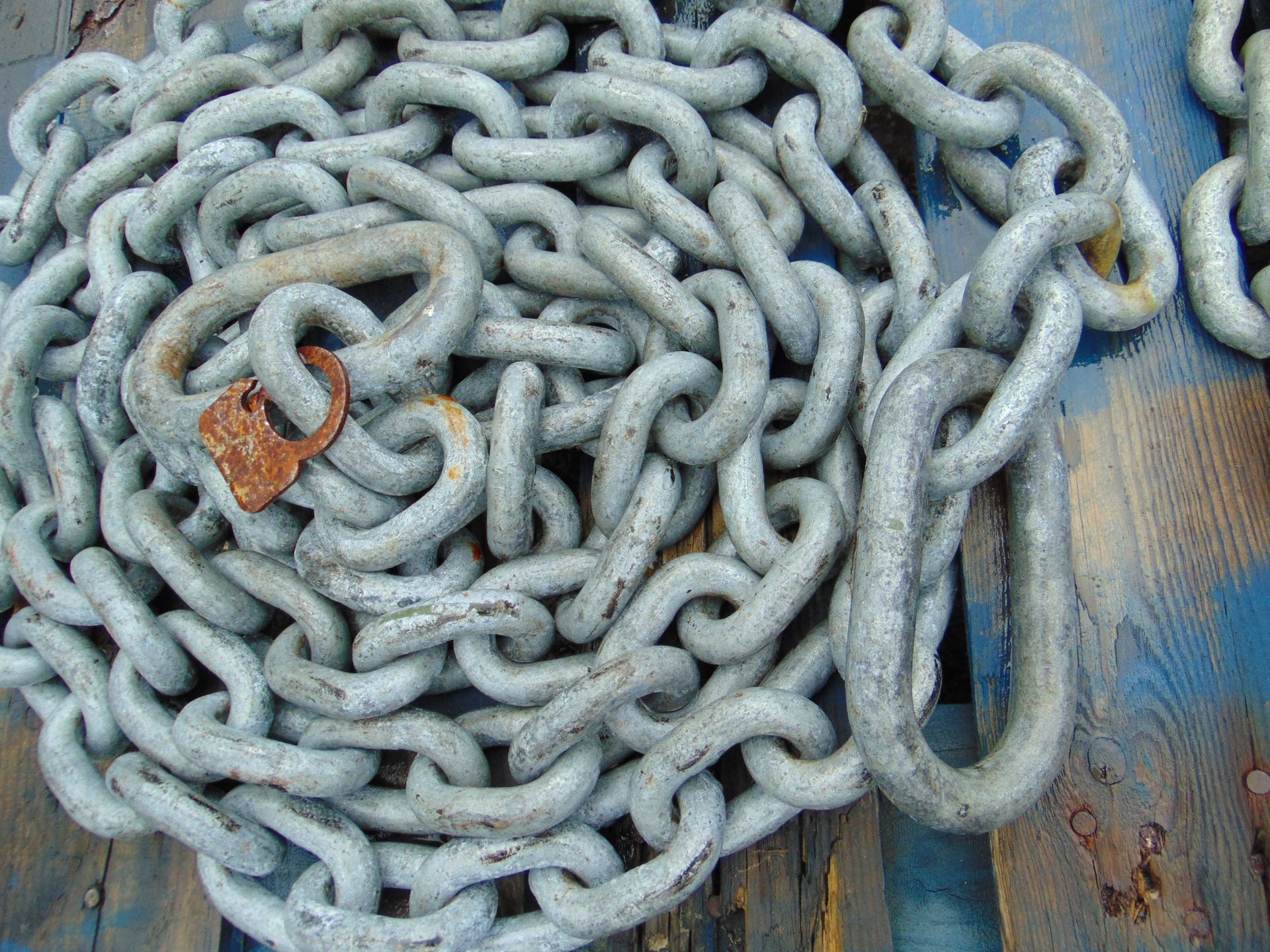 4 x 5m Galvanised Mooring Chain Assys - Image 3 of 4