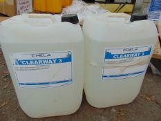 2x Unissued 25L Drums of Chela Clearway 3 De-icer