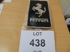 Polish Aluminium Had Painted Ferrari Hanging Sign, 30cm x 18cm