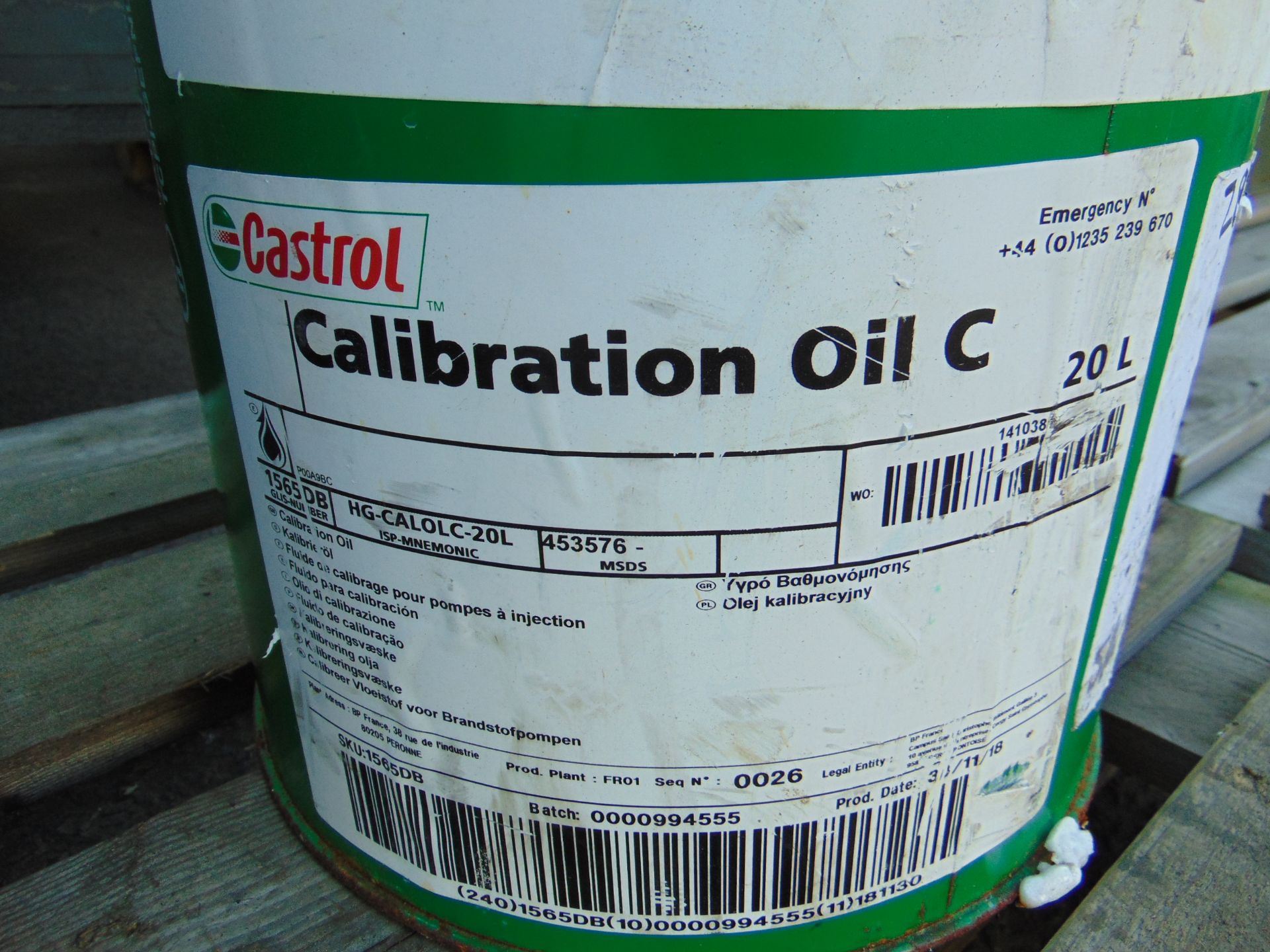 1x 20 litre Drum of Castrol Calibration Fluid C Mineral Oil - Image 2 of 2