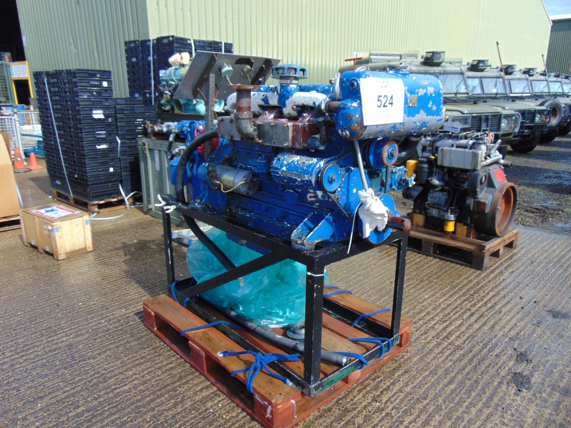 Perkins 6cyl Marine Diesel Engine with Gearbox and Controls as shown from MoD - Image 2 of 11