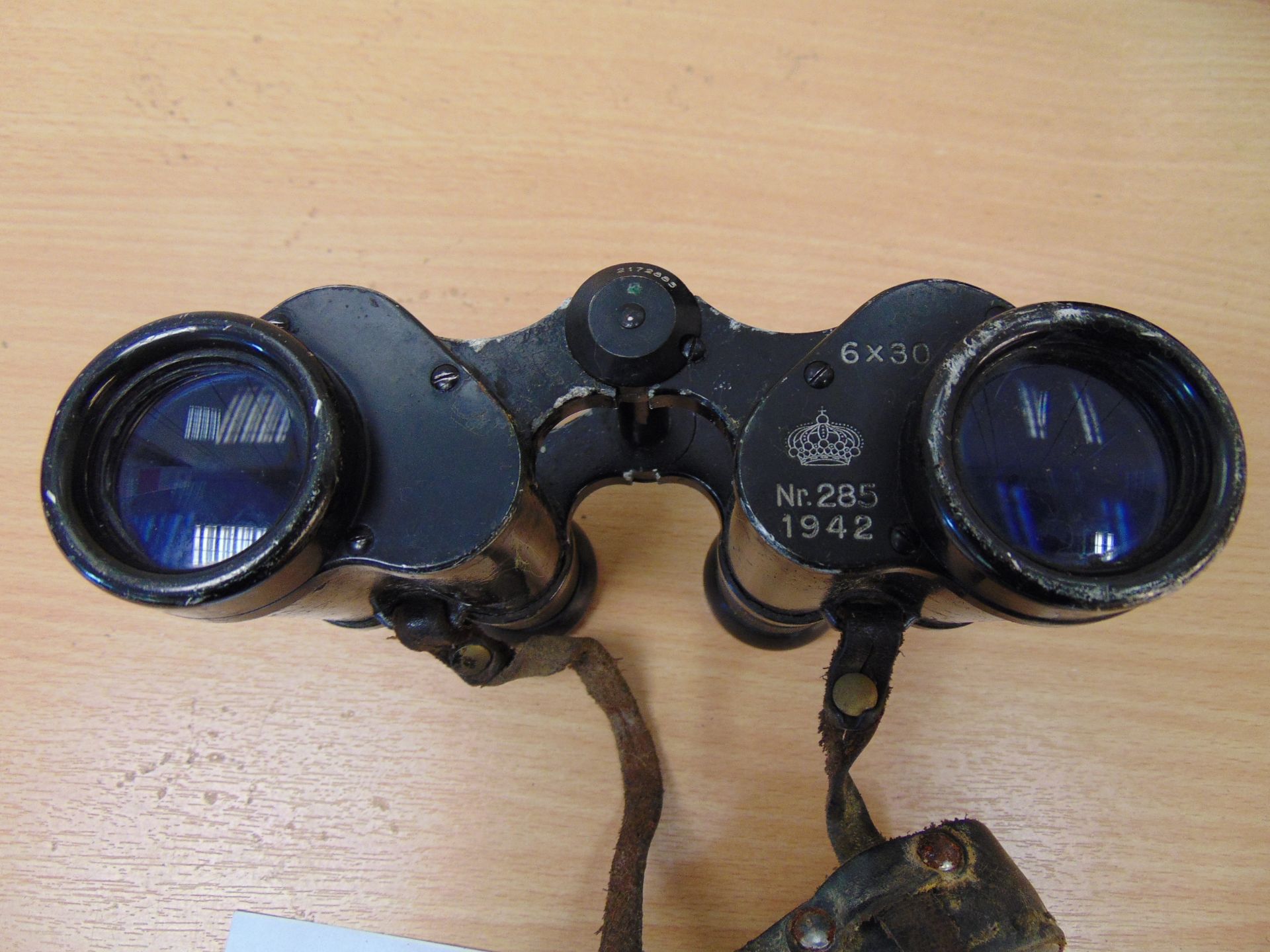 V Rare WW2 Carl Zeiss Silvamar 6 x 30 Binos in Original Bakalite Case, S/No 285, Dated 1942 - Image 7 of 9