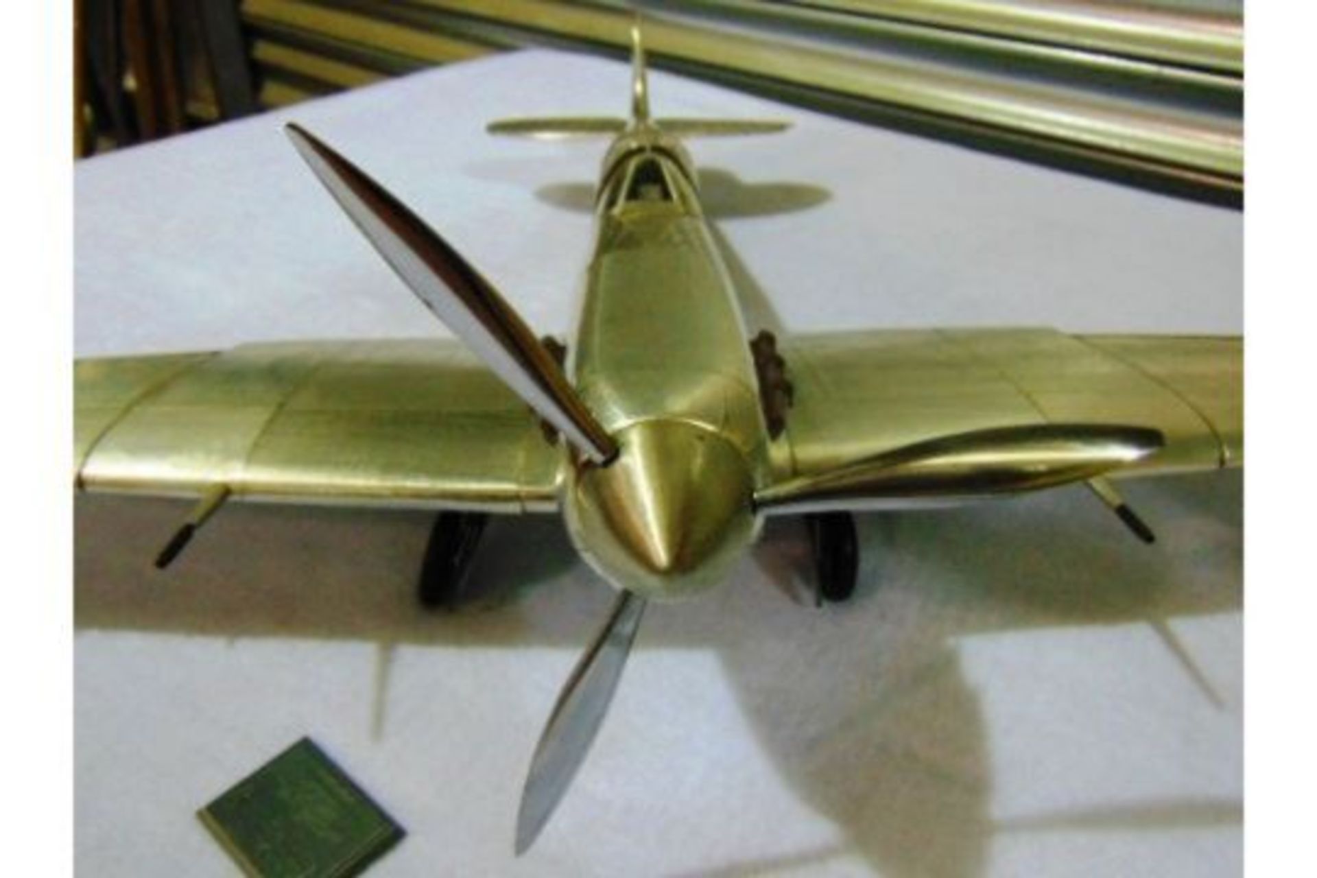 WWII Supermarine Spitfire Aluminium Scale Model - Image 8 of 10
